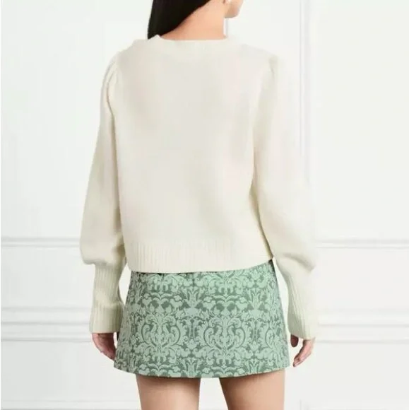 Hill House Cropped Silvia Sweater in Cream - Picture 2 of 6